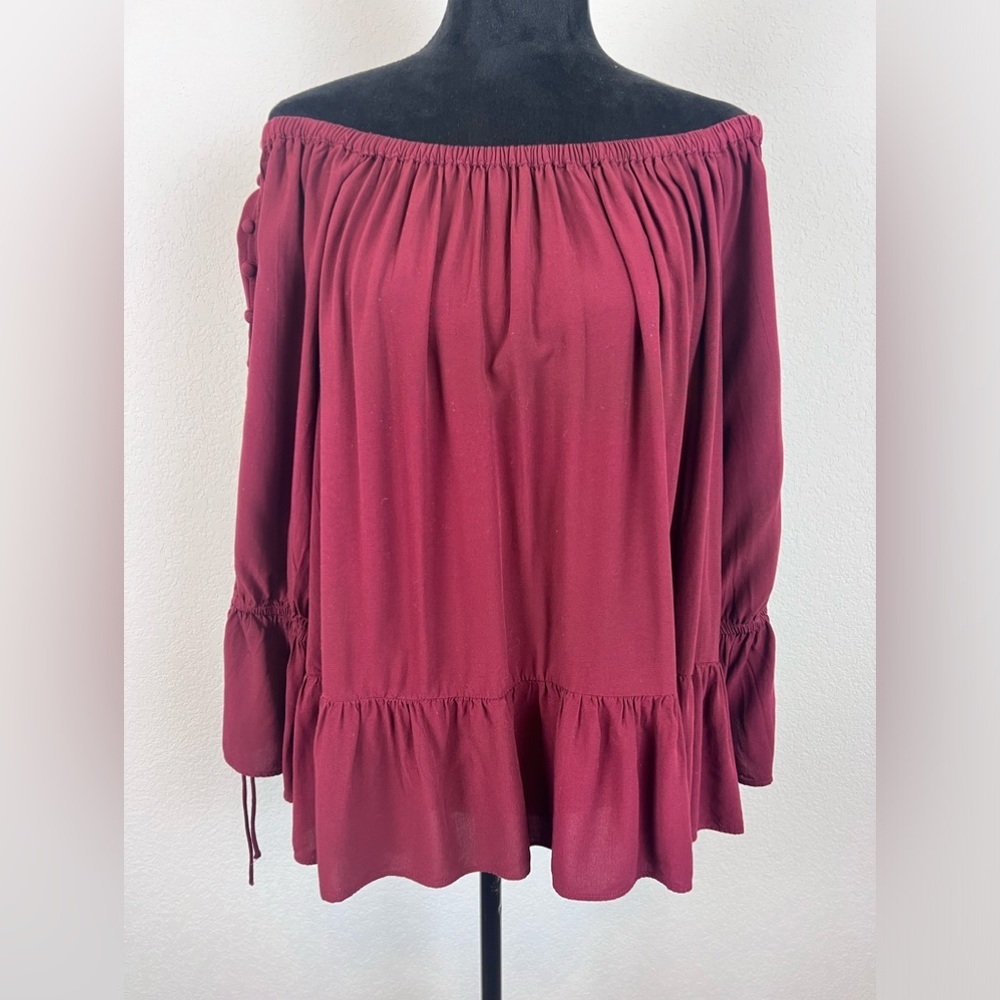 Loft Off Shoulder Ruffle Blouse Size large